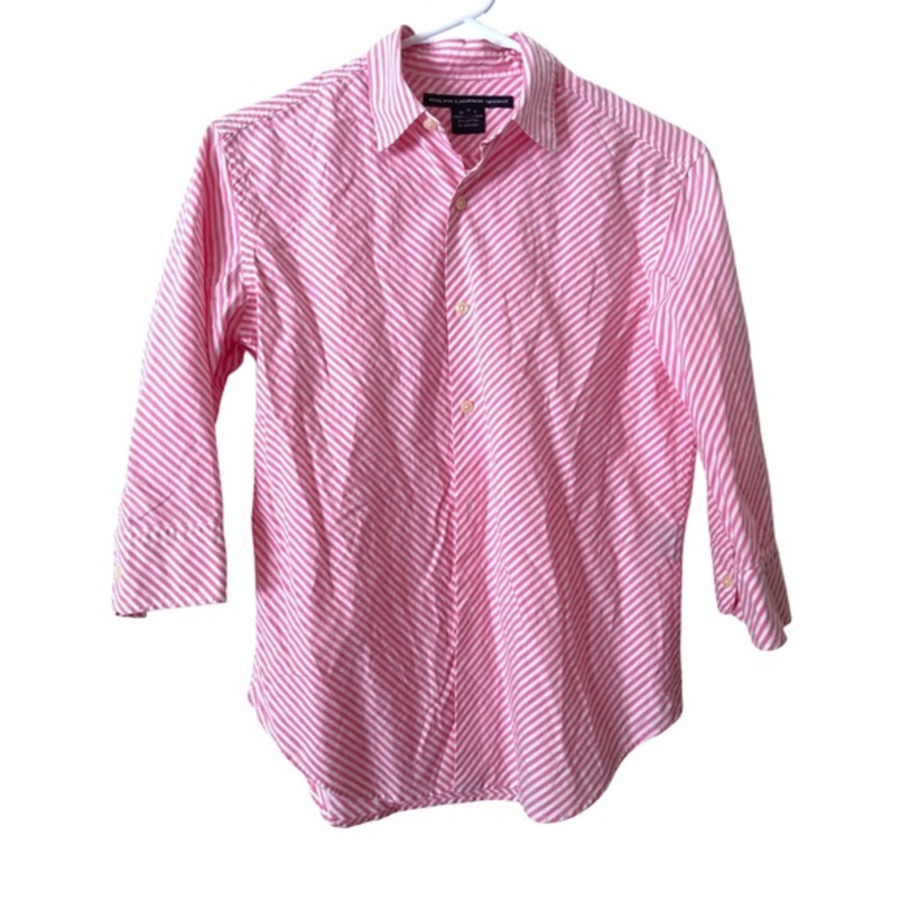 Ralph Lauren Sport Slim Fit Pinstriped pink and white button down shirt M